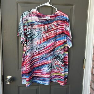 Avenue Vibrant Multicolor Striped Tee
